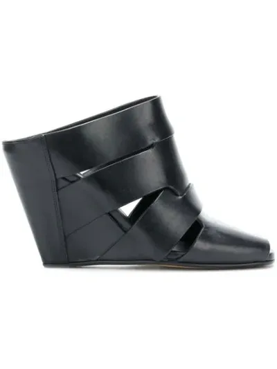 Rick Owens Lazarus Wedge Sabots In Black