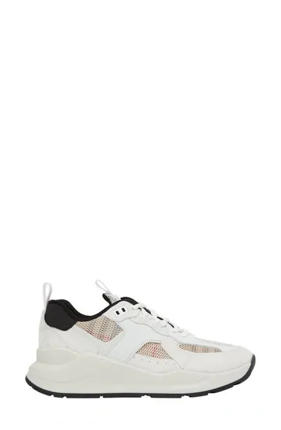 Burberry Sean Vintage Check Chunky Sneakers In White