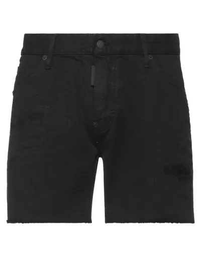 Dsquared2 Denim Shorts In Black