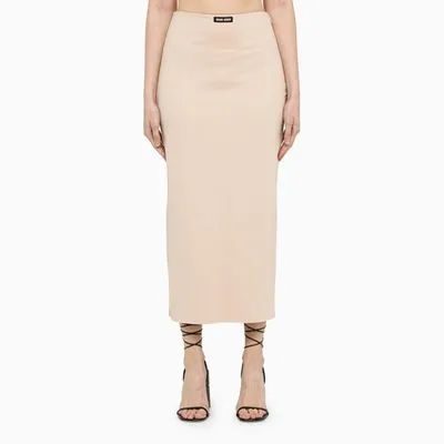 Miu Miu Stretch Jersey Skirt In Pink