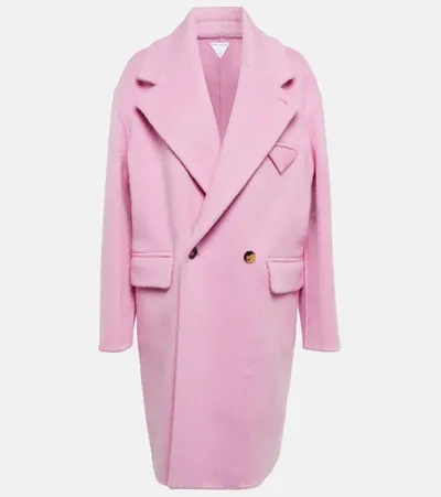 Bottega Veneta Double Breasted Coat In Pink