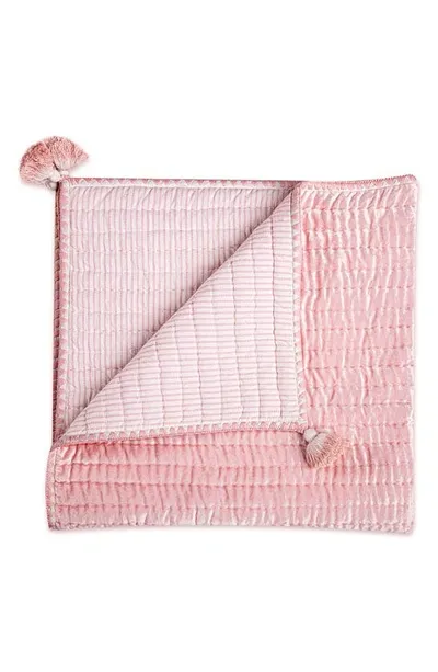 Crane Baby Kids' Quilted Cotton Baby Blanket In Pink