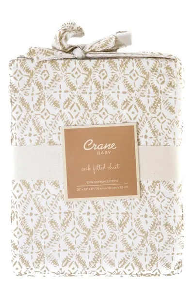 Crane Baby Kids' Fitted Crib Sheet In White