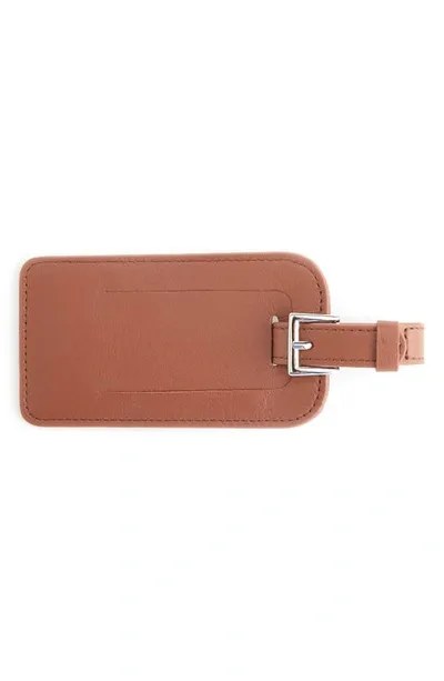 Royce New York Personalized Leather Luggage Tag In Tan- Deboss