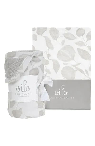 Oilo Kids'  Leaf Cuddle Blanket & Fitted Crib Sheet Set In Tan