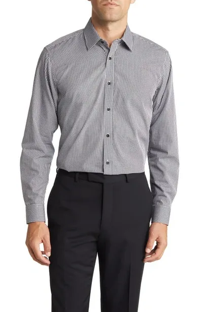 Daniel Hechter Gingham Dress Shirt In Black