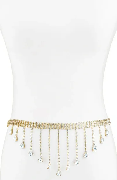 Ettika Crystal Drop Belly Chain In Gold