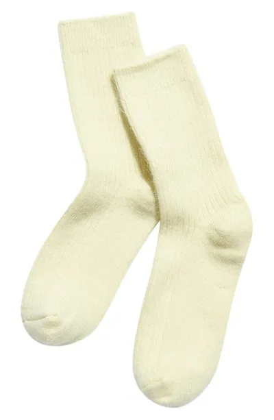 High Heel Jungle Cashmere Blend Crew Socks In Creme