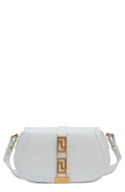 Versace Greca Goddess Medium Crossbody Bag In Optical White- Gold