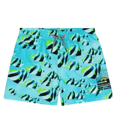 Molo Kids' Boys Blue Fish Swim Shorts (upf50+)