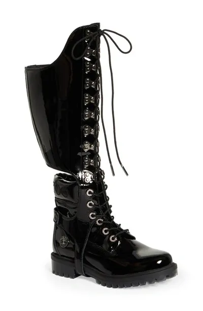 Jimmy Choo X Timberland Patent Leather Harness Boot In Black