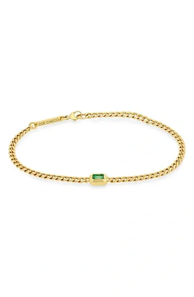 Zoë Chicco 14k Yellow Gold Emerald Bezel Link Bracelet