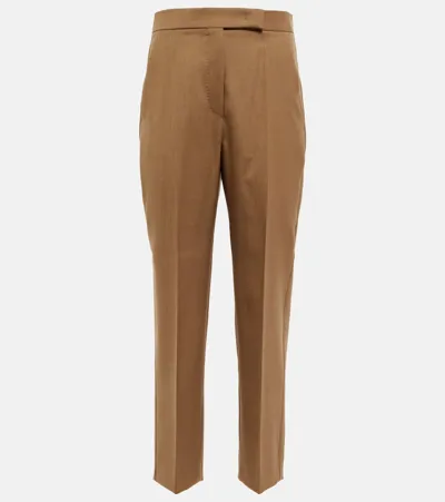 Max Mara Sebino Wide-leg Pants In Cuoio