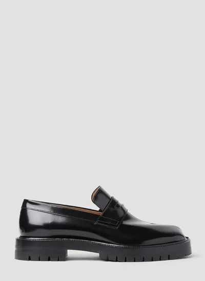 Maison Margiela Men's Tabi County Lug Sole Penny Loafers In Black