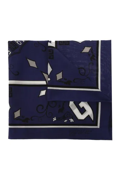 Givenchy Graphic Printed Scarf In Blue