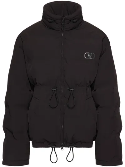 Valentino Vlogo Signature Patch Padded Jacket In Black