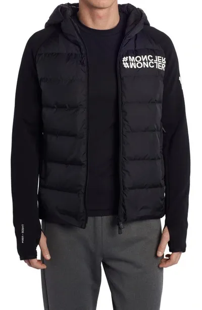 Moncler Zip Up Cardigan In Nero