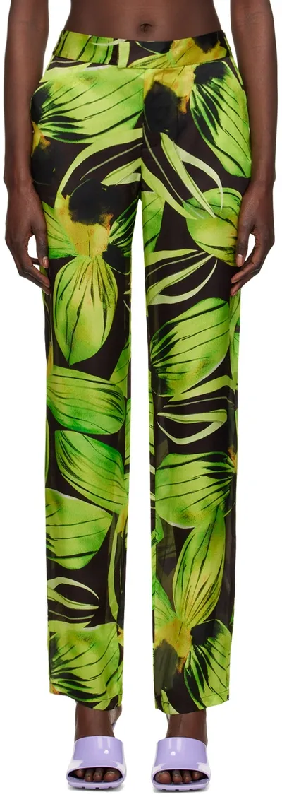 Louisa Ballou Green Cruise Trousers In Out Of Office