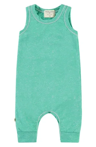 Paigelauren Babies' French Terry Romper In Green