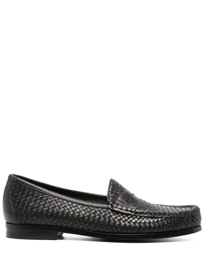 Tom Ford Large Grain Leather Loafer In Black