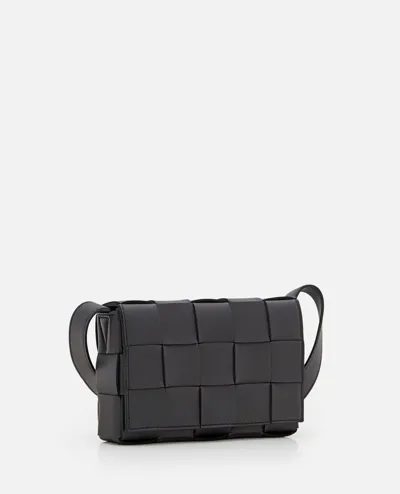 Bottega Veneta Small Leather Cassette Cross-body Bag In Black