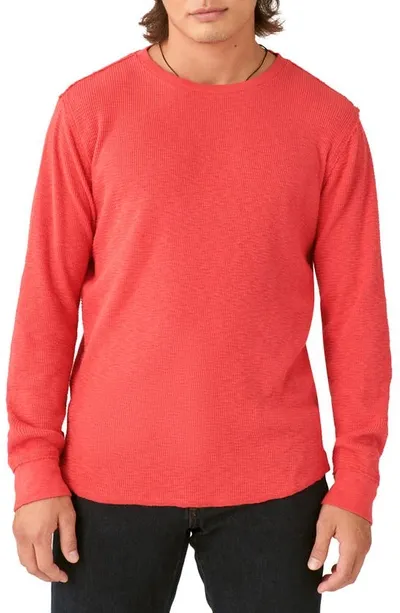 Lucky Brand Garment Dye Thermal Cotton Top In True Red