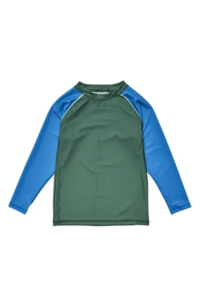 Snapper Rock Kids' Little Boy's & Boy's Surf Safari Long-sleeve Rash Top In Blue Green