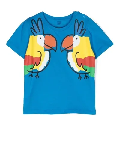 Stella Mccartney Babies' Graphic-print Cotton T-shirt In Blue