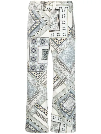 Etro Patchwork Track Pants In Light Blue