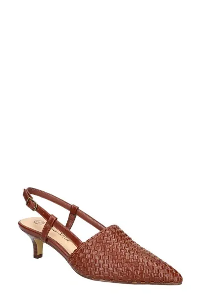 Bella Vita Kaisley Pointed Toe Slingback Pump In Dark Tan