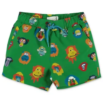 Stella Mccartney Kids'  Costume Shorts Da Mare Verde In Nylon