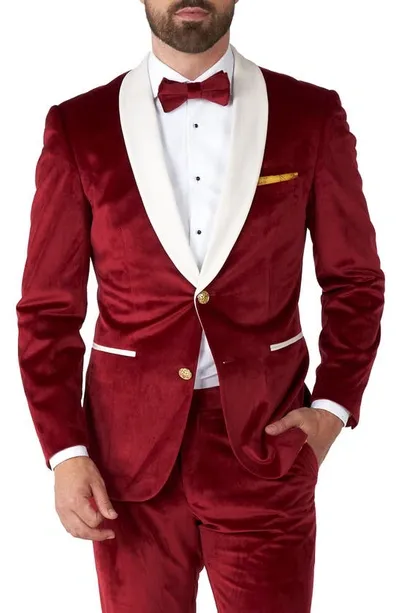 Opposuits Velvet Vibes Tuxedo Jacket In Red