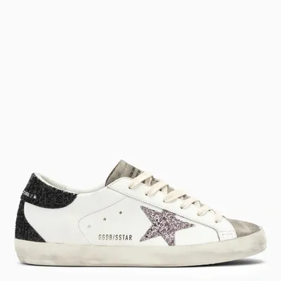 Golden Goose Super-star White/black/pink Low Trainer In Beige