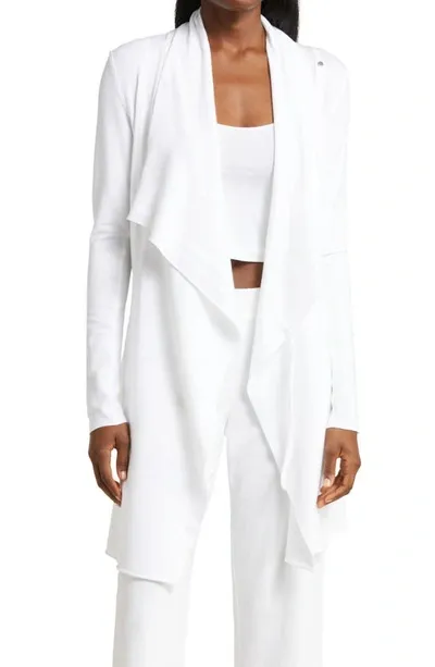 Lunya Short Cowl-neck Pima Cotton Robe In Sincere White