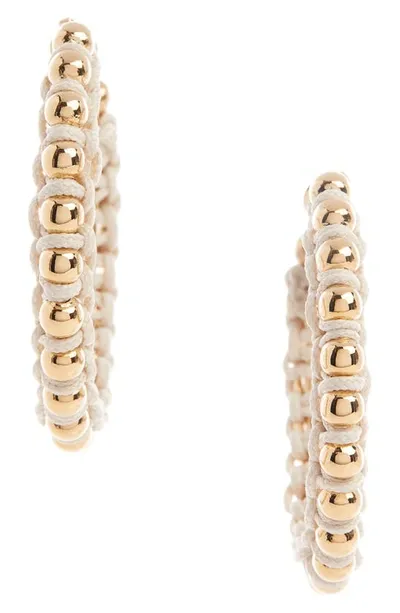 Isabel Marant Bonni Beaded Hoop Earrings In Ecru,gold