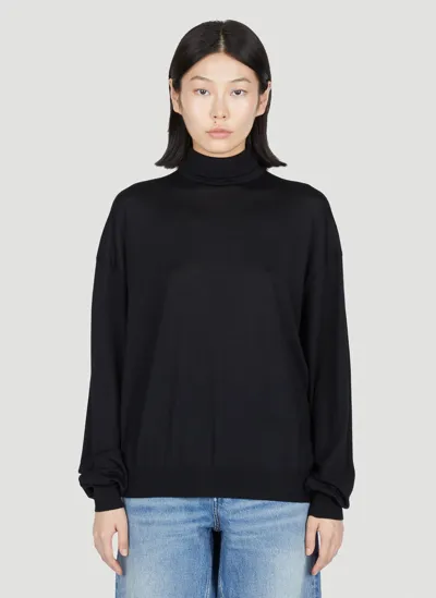 Saint Laurent Turtleneck Long In Black