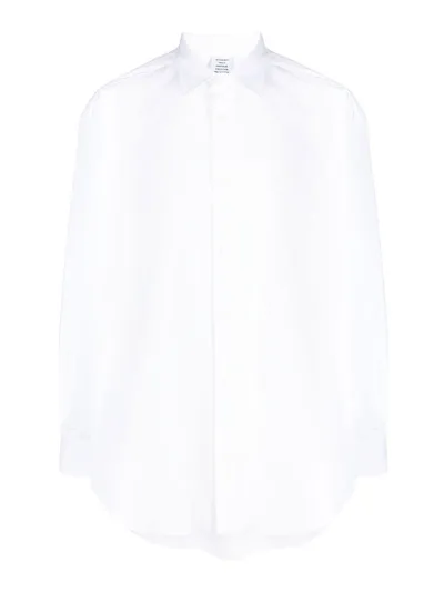 Vetements Logo Print Long-sleeve Shirt In White