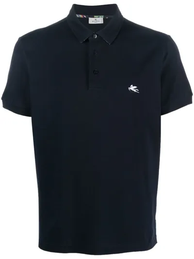 Etro Logo Polo In Blue