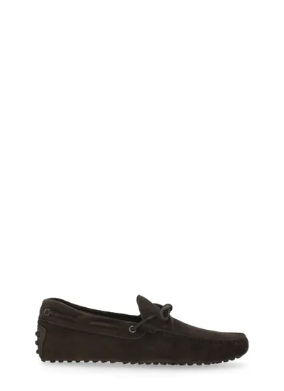 Tod's Suede Loafers In Black