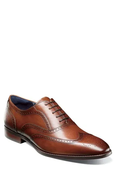 Stacy Adams Kaine Wingtip Oxford In Cognac