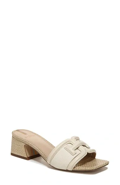 Sam Edelman ‘waylon' 45 Double E Single Band Leather Block Heeled Sandals In Ivory