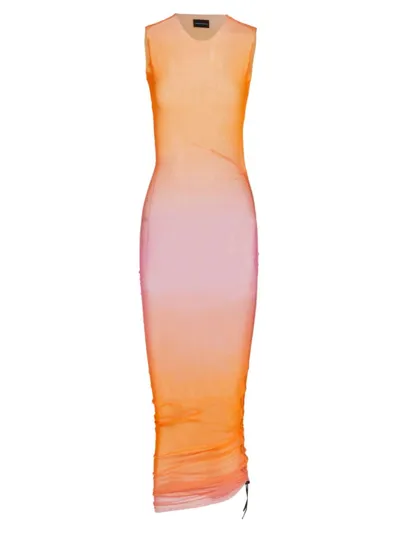 Louisa Ballou Orange Heatwave Midi Dress In Fianchetto