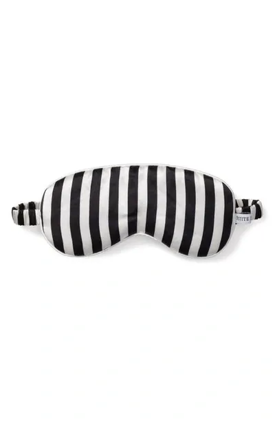 Petite Plume Bengal Stripe Silk Sleep Mask In Black