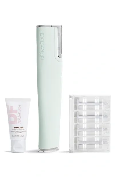 Dermaflash Luxe+ Advanced Sonic Dermaplaning & Peach Fuzz Removal Set In Seafoam