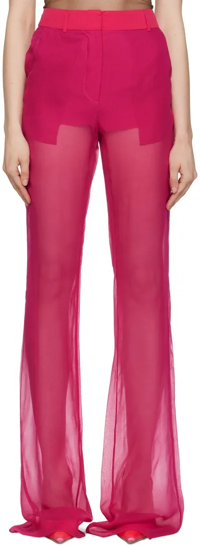 Nensi Dojaka Silk-georgette Flared Pants In Fuchsia