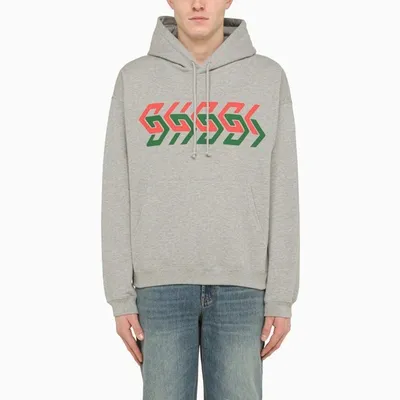 Gucci Grey Sweatshirt With Print And Hood