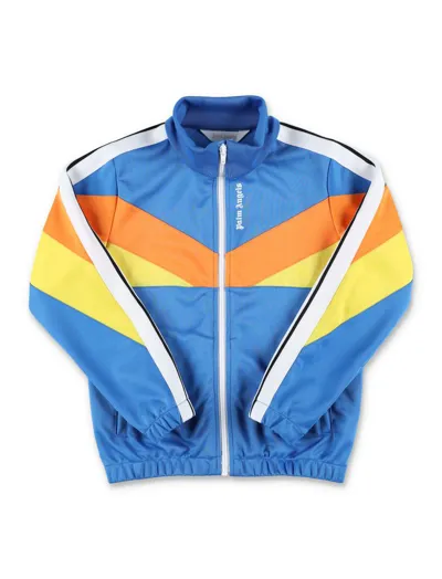 Palm Angels Kids' Colour-block Track Jacket In Blue