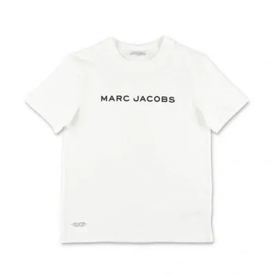 Marc Jacobs White Organic Cotton Logo T-shirt In Bianco