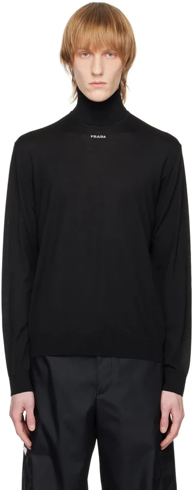 Prada Superfine Turtleneck Sweater In Black