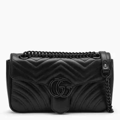 Gucci Black Gg Marmont Small Shoulder Bag